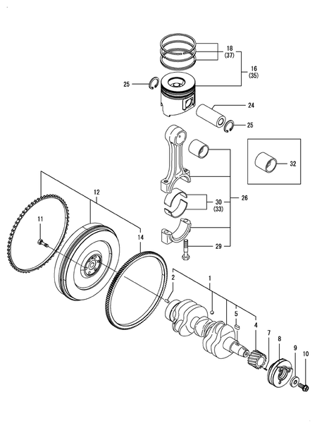 CRANKSHAFT & PISTON (3TNV88C-DTR2) CRANKSHAFT & PISTON (3TNV88C-DTR2)