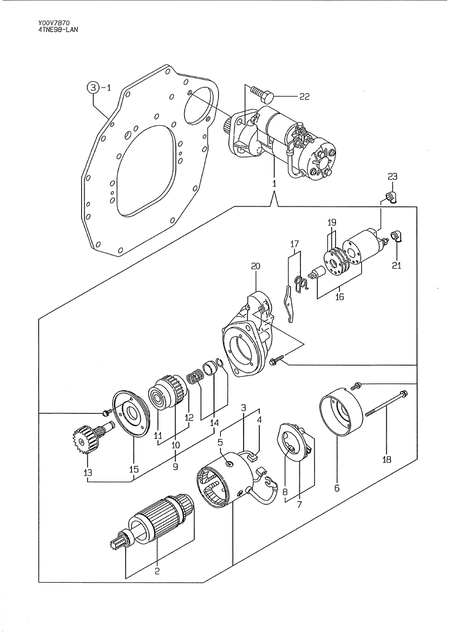 STARTING MOTOR (4TNE98-LAN) STARTING MOTOR (4TNE98-LAN)
