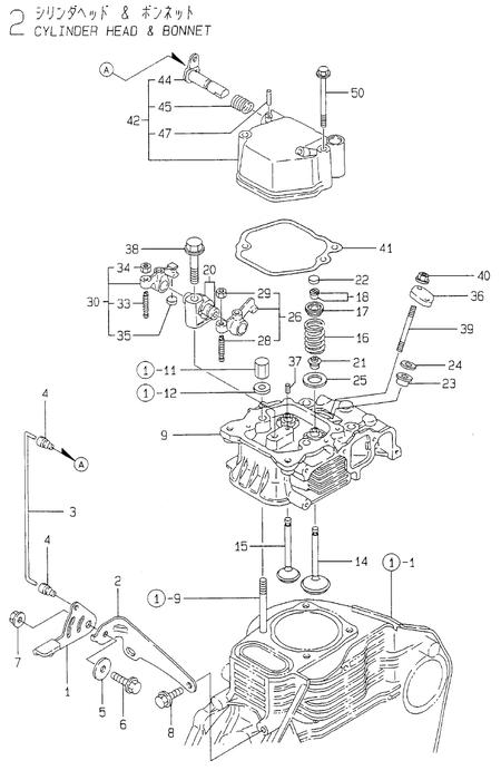 CYLINDER HEAD & BONNET (YDW190AE-5/6)