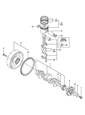 CRANKSHAFT & PISTON (4TNV106T-GGE) CRANKSHAFT & PISTON (4TNV106T-GGE)
