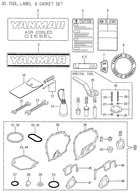 TOOL,LABEL & GASKET SET (L40AE-DP3ST)