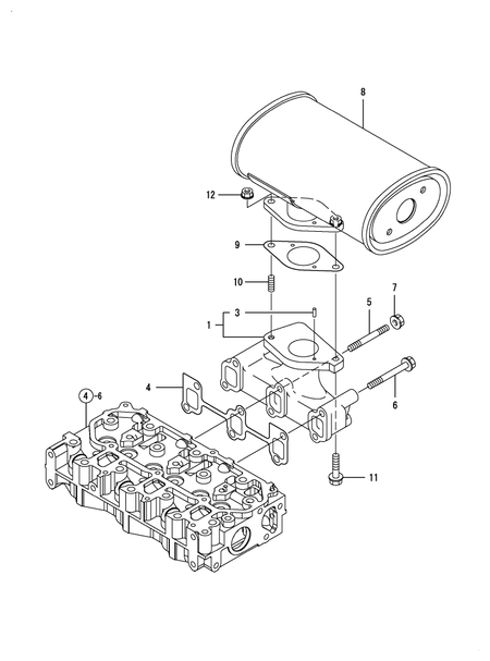 EXHAUST MANIFOLD & SILENCER (3TNV70-PUKA)