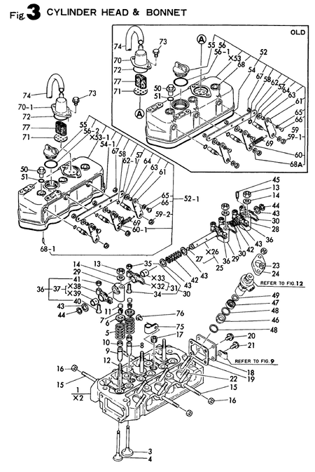 CYLINDER HEAD & BONNET (3T72HA-S)
