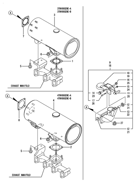 SILENCER & TAIL PIPE (4TNV88-GENE-A) SILENCER & TAIL PIPE (4TNV88-GENE-A)