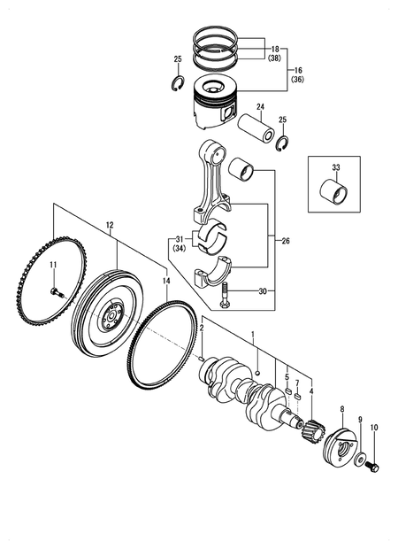 CRANKSHAFT & PISTON (3TNV88C-DGZ)