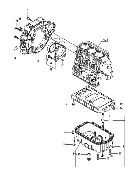 FLYWHEEL HOUSING & OIL SUMP (3TNV88C-DMU)