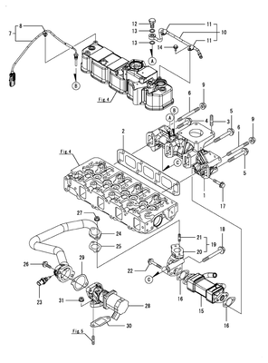 EXHAUST MANIFOLD (4TNV88C-DYEM) EXHAUST MANIFOLD (4TNV88C-DYEM)