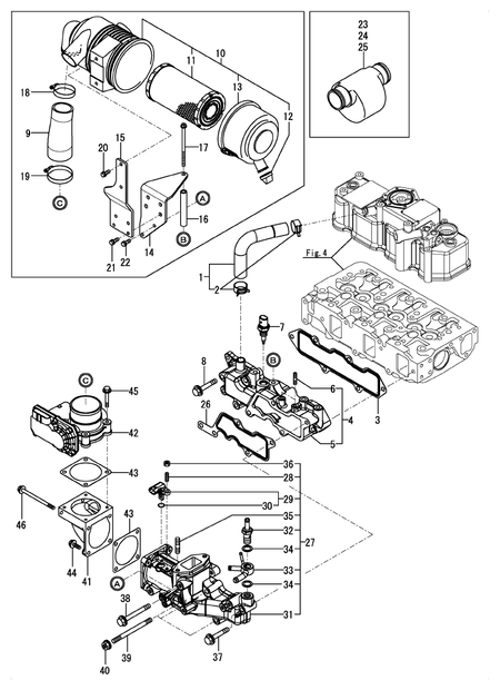 SUCTION MANIFOLD & AIR CLEANER (3TNV88C-DYI2D)
