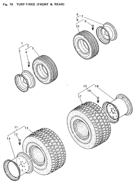 TURF-TIRES (FRONT & REAR) (YM180D) TURF-TIRES (FRONT & REAR) (YM180D)