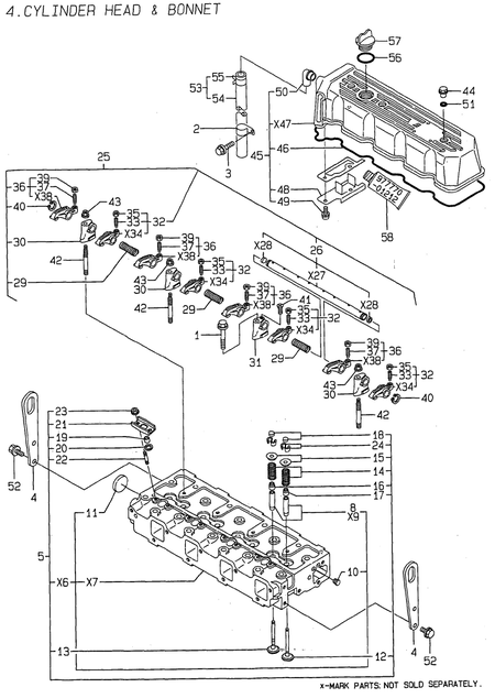 CYLINDER HEAD & BONNET (4TNE94-SF)