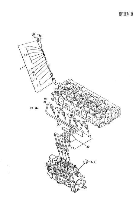 FUEL INJECTION VALVE & PIPES (4TN100TL-NC)