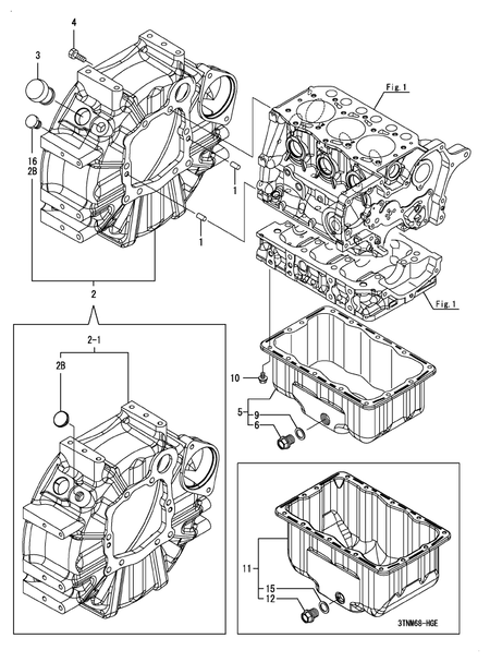 FLYWHEEL HOUSING & OIL SUMP (3TNM68-HGE)