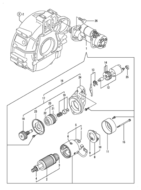 STARTING MOTOR (4TNV98-NSAP)