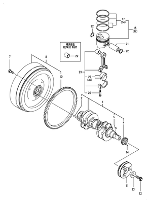 CRANKSHAFT & PISTON (3TNM72-HGE)