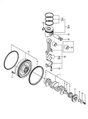 CRANKSHAFT & PISTON (4TNV98CT-NKW) CRANKSHAFT & PISTON (4TNV98CT-NKW)