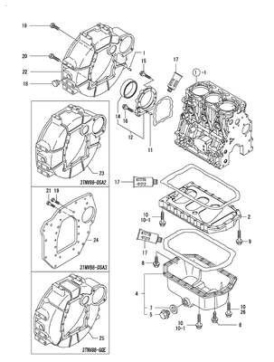 FLYWHEEL HOUSING & OIL SUMP (3TNV88-DSA3)