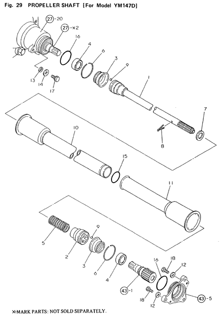 PROPELLER SHAFT(FOR YM147D) (YM140) PROPELLER SHAFT(FOR YM147D) (YM140)