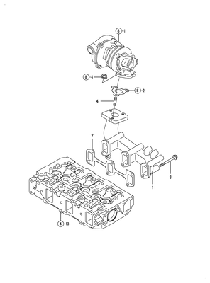 EXHAUST MANIFOLD (3TNV84T-BKSA) EXHAUST MANIFOLD (3TNV84T-BKSA)