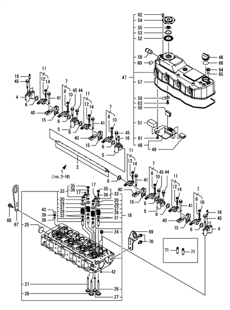 CYLINDER HEAD & BONNET (4TNV84T-BMDP) CYLINDER HEAD & BONNET (4TNV84T-BMDP)