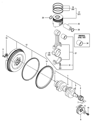 CRANKSHAFT & PISTON (3TNV88C-KRNSQ)
