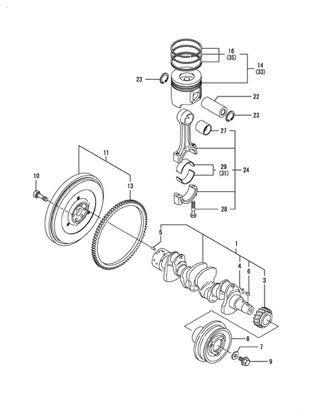 CRANKSHAFT & PISTON (4TNV106TXTBL)