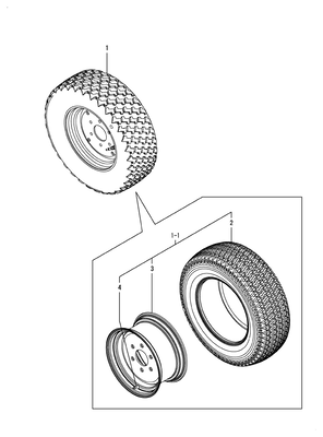 FRONT WHEEL TIRE(25X8.5-14) (YT235Y)