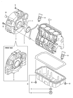 FLYWHEEL HOUSING & OIL SUMP (4TNV98T-NSA) FLYWHEEL HOUSING & OIL SUMP (4TNV98T-NSA)