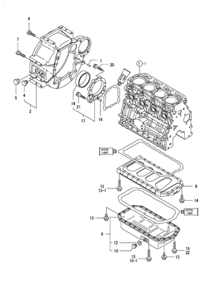 FLYWHEEL HOUSING & OIL SUMP (4TNV88-BDSA) FLYWHEEL HOUSING & OIL SUMP (4TNV88-BDSA)