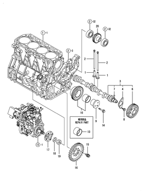 CAMSHAFT & DRIVING GEAR (4TNV98T-ZNSA2D) CAMSHAFT & DRIVING GEAR (4TNV98T-ZNSA2D)