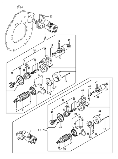 STARTING MOTOR (4TNV98T-ZMRFQ)