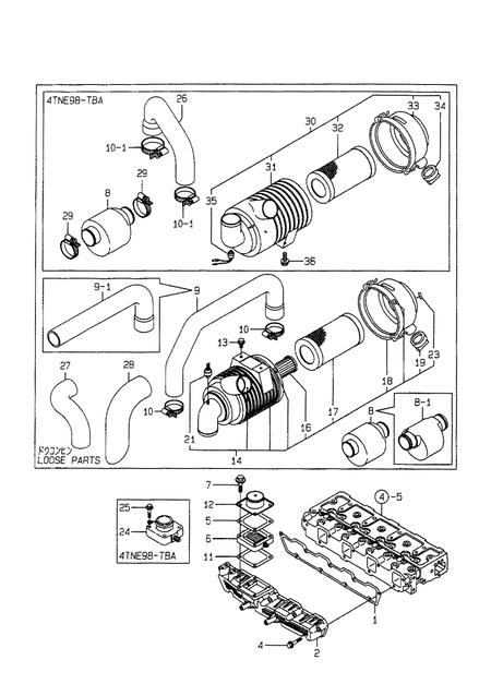SUCTION MANIFOLD & AIR CLEANER (4TNE98-TBZ) SUCTION MANIFOLD & AIR CLEANER (4TNE98-TBZ)
