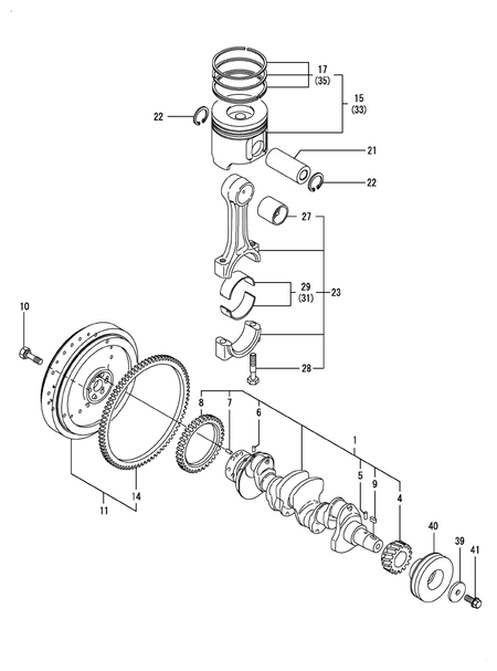 CRANKSHAFT & PISTON (4TNV98T-MRF)