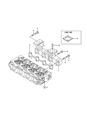 EXHAUST MANIFOLD (4TNV98-NSA2) EXHAUST MANIFOLD (4TNV98-NSA2)