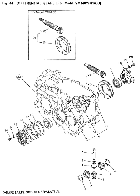 DIFFERENTIAL GEARS(YM140(D)) (YM140D) DIFFERENTIAL GEARS(YM140(D)) (YM140D)