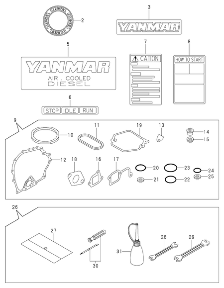 TOOL,LABEL & GASKET SET (L48AE-DGYC) TOOL,LABEL & GASKET SET (L48AE-DGYC)