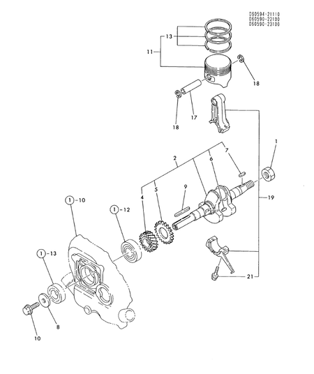 CRANKSHAFT & PISTON (YES3800)