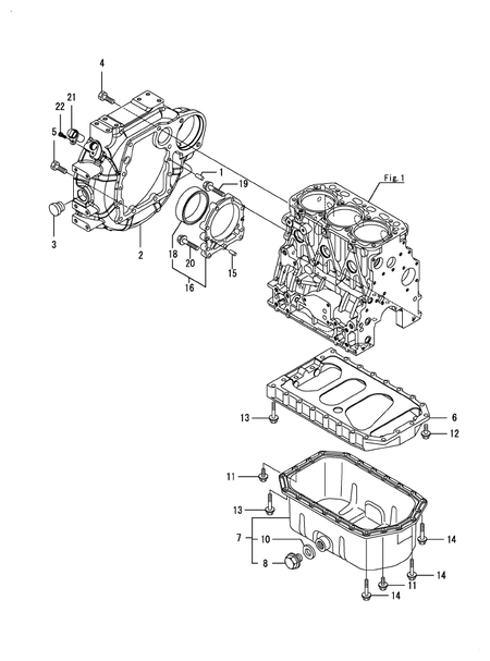 FLYWHEEL HOUSING & OIL SUMP (3TNV88C-D7Y) FLYWHEEL HOUSING & OIL SUMP (3TNV88C-D7Y)