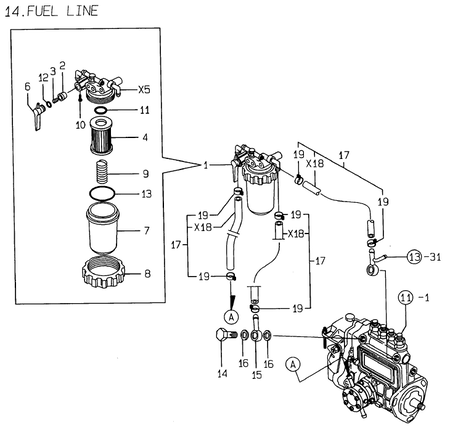 FUEL LINE (4TNE88-EMS)