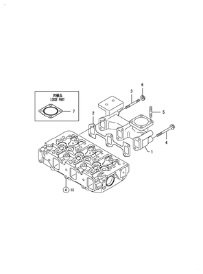 EXHAUST MANIFOLD (3TNV88-BDSA2) EXHAUST MANIFOLD (3TNV88-BDSA2)