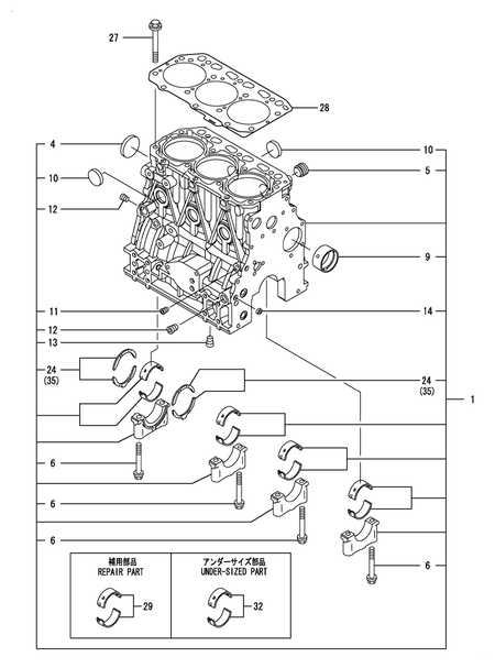 CYLINDER BLOCK (3TNV88-BDWL)