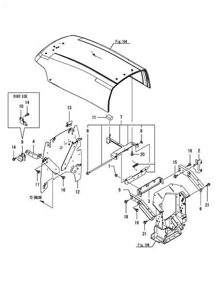 HOOD FRAME (EX450(YANMAR))