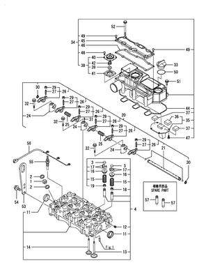 CYLINDER HEAD & BONNET (3TNM74F-SAAY)