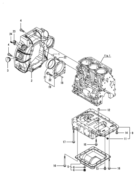 FLYWHEEL HOUSING & OIL SUMP (3TNV88C-DKTF)