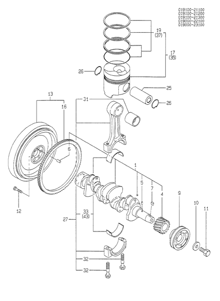 CRANKSHAFT & PISTON (4TN100TL-MCC) CRANKSHAFT & PISTON (4TN100TL-MCC)