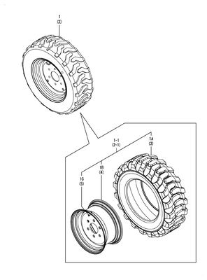 FRONT WHEEL TIRE(25X8.5-14) (YT235Y)