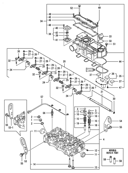 CYLINDER HEAD & BONNET (3TNM72-APL)
