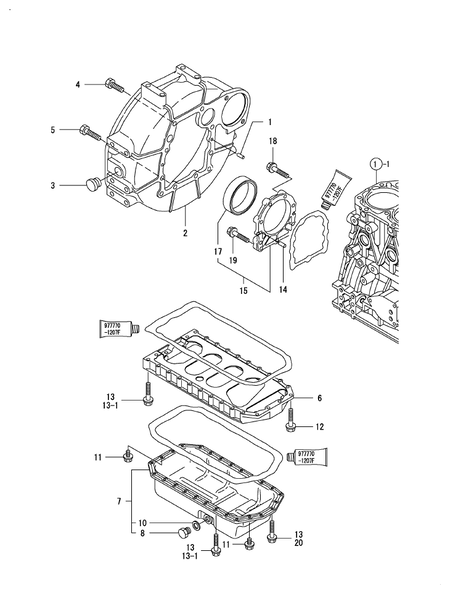 FLYWHEEL HOUSING & OIL SUMP (4TNV88-BPTB1T)