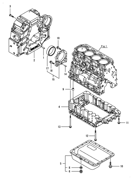FLYWHEEL HOUSING & OIL SUMP (4TNV88-BKITL)