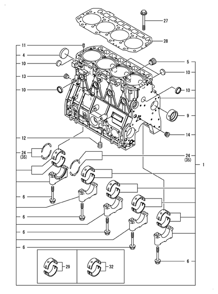 CYLINDER BLOCK (4TNV98CT-NVT)