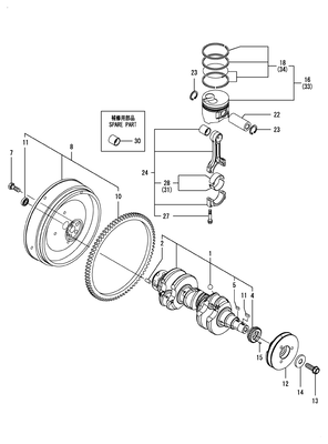 CRANKSHAFT & PISTON (3TNM74F-NCUK)
